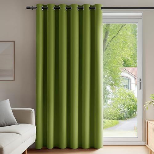 Deconovo Vorhang Blickdicht mit Ösen Gardinen Kinderzimmer Tür Verdunkelungsvorhang Dicke Thermogardine Kälteschutz Thermo Wärmeisolierend Raumtrenner, 280x200 cm(HöhexBreite), Apfelgrün, 1 Stück