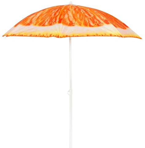 Strandschirm Sonnenschirm Strand Schirm Sonnenschutz Gartenschirm Sonnenschutz knickbar Polyester Modell Orange 1,80m UV Schutz
