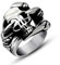Daesar Edelstahl Herren Ring Edelstahlring Silber Schwarz Gothic Drachen Kralle mit Totenkopf Schädel Partnerring Freundschaftsring Ring Größe 54 (17.2)