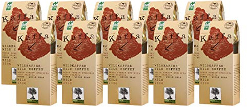 Original Food Kaffa Wild-Kaffee mild ganze Bohne 250g bio vegan fair Arabica Mild, 10er Pack