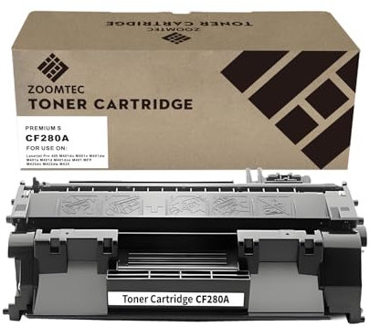 ZOOMTEC-kompatibel für HP CF280A 80A Tonerkartusche für HP Laserjet Pro 400 M401dn / 425dw / 425dn / M401a / M401d / M401dne / M401dw / M401n Drucker (1 Schwarz)