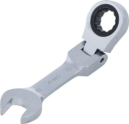 BGS 6912 | Chiave combinata a cricchetto | corta | 110 mm | inclinabile | SW 12 mm | Chiave a cricchetto dentata fine | acciaio CV