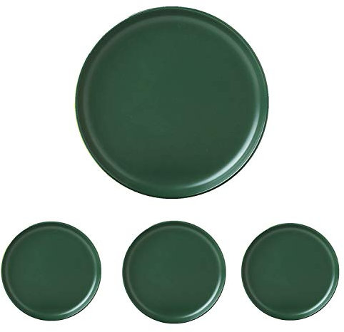 Swuut Lot de 4 mini assiettes à apéritif en céramique mates, 15 cm, vertes