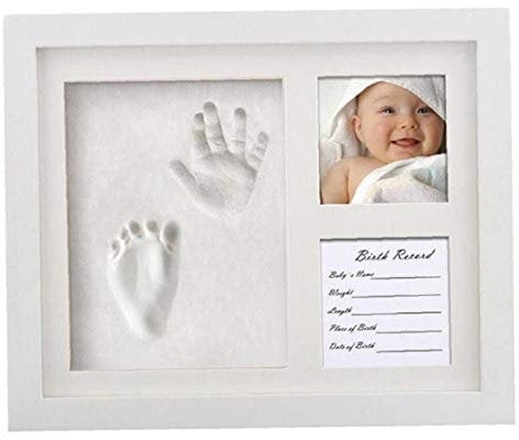 BYFRI 3D DIY Fußabdruck Impressum Säuglingsbaby Ungiftiger Bilderrahmen Souvenirs Geschenke Weichen Ton Handprint Kit Casting Home Decor
