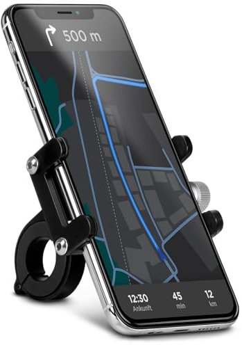 ONEFLOW Handyhalterung Fahrrad für alle TP-Link Neffos - Ultraleichte Smartphone Halterung für Lenker Kompakt, stabil & unauffällig - Schwarz
