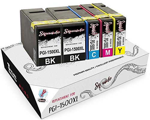 Squuido 5 Tintenpatronen PGI-1500 XL PGI-1500XL kompatibel mit Canon MAXIFY MB2050 MB2350 MB2750 MB2150 MB2155 MB2755 | Hohe Kapazität 2300/1500 Seiten