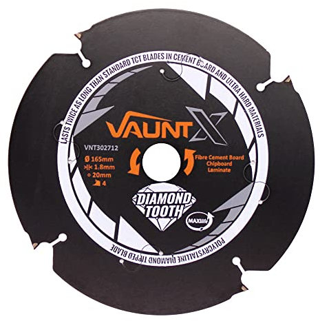 Vaunt X 165mm x 20mm 4 Diamond Teeth PCD Circular Saw Blade
