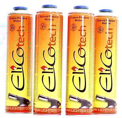 4x 600ml ELICO Universal Gaskartusche f. Camping Gaskocher Unkrautbrenner Gasbrenner Propan Butan 7/16 Eurogewinde
