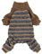 Fitwarm Hundebekleidung Rollkragen-Strick Hunde-Pyjama, gestreifter Pullover, Winter-Outfits, Strickwaren, Haustiermäntel, Katzenkleidung, braun, Größe L