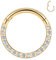 AROWRO Nasenringe Septum Clicker Nase Hoop Ring 316L Chirurgenstahl Knorpel Daith Helix Ohrringe Hoop Daith Piercing Schmuck CZ Opal Gepflastert 16G 6mm Gold