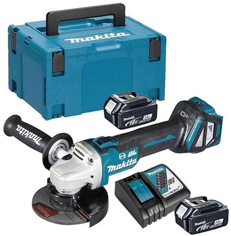 Makita DGA513ZJ Smerigliatrice Angolare 18V LXT 125/115mm BRUSHLESS 2x3Ah MAKPAC