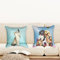 Ulticool - Kissenhülle - Hund Tiere Hunde Katze - Set von 2 Motiven – 45 cm x 45 cm - Dekokissen ohne Füllung - Kissenbezug Zubehör für Sofa/Bett - Blau Weiß