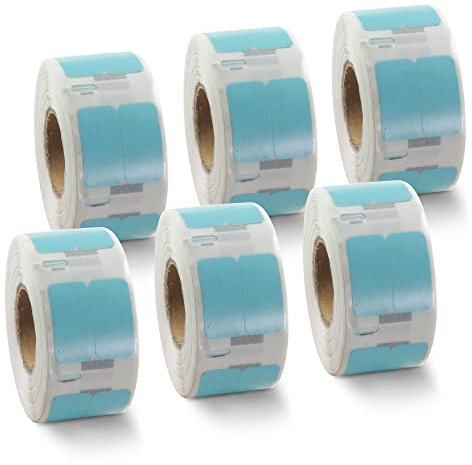 BETCKEY - 6 Rollen Blau Mehrzwecketiketten (Klein) Kompatibel mit DYMO 11353(S0722530), 13mm x 25mm, 6000 Farbige Etiketten für LabelWriter 450, 4XL NICHT passend 550 oder 5XL