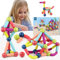 Magnetische Bausteine ab 2 3 4 5 6 7 Jahre Magnetbausteine Kinder Lernspiele Montessori Magnet Spielzeug Kinder Kugeln Stäbe 42 Stück Magnetic Building Blocks Magnetspiel Geschenke für Mädchen Jungen