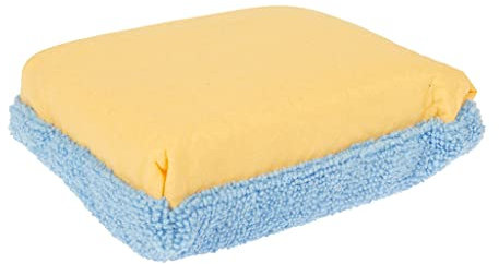 TURBOCAR - Esponja para Coche - Esponja de Microfibra y Gamuza sintética - Dimensiones: 4 x 8 x 12 cm - 1 Cara de Microfibra y 1 Cara de Gamuza - Especialmente diseñada para Secado y lustrado