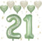 VUCDXOP Avocado Grün Luftballon 21, XXL Riesige Geburtstag Ballon 12, 40 - 101cm Ballon Zahl Deko Folienballon Zahlen 1 & 2, Geburtstagsdeko Jubiläum Party Deko, Fliegt mit Helium (Nummer 21/12)