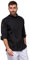 strongAnt Herren Kochjacke 3/4 Kurzarm mit Reißverschluss Stretch Professionelle Kochuniform - Schwarz, Größe: 3XL