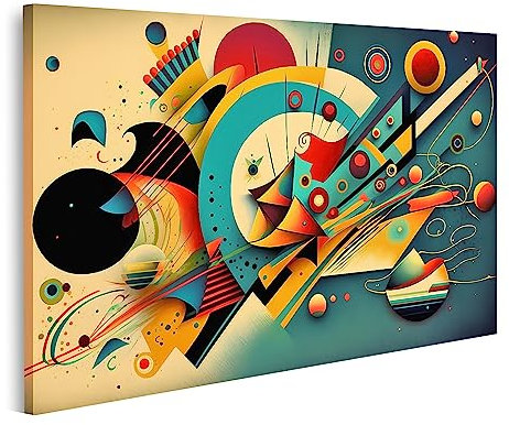islandburner Bild auf Leinwand Digitale abstrakte Malerei Inspiriert Wassily Kandinsky KI Digitale a Bilder Wandbilder Poster JAVH-1P