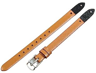 Chlikeyi Armband aus echtem Leder für Damen, 8mm, Uhrenarmband, Hellbraun 2, 8mm