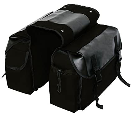 Shkalacar - Bolsa de sillín para motocicleta, impermeable, de lona, bolsa de viaje lateral para herramientas
