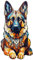 PRSTENLY Holzpuzzle für Erwachsene, Deutscher Schäferhund Puzzle Tierpuzzle aus Holz Einzigartige Form Puzzleteile Erwachsene, Holzpuzzle für Erwachsene mit Hölzerner Geschenkbox 21 * 11.4cm 80 Teile
