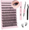 B&Q Lash Extensions Set 200 PCS Lashes Extensions Set 0.07D 8-18MIX 40D Wimpernverlängerung Set Wimpern Set Lash Kleber Entferner und Applikatoren für Wimpernverlängerungs-Anfänger (Set-40D,MIX)