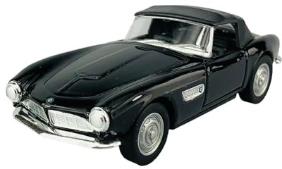 Welly B-M-W 507 Cabrio Geschlossen mit Soft Top Schwarz 1956-1959 ca 1/34-1/39 Metall Modell Auto Die Cast Neu im Kasten