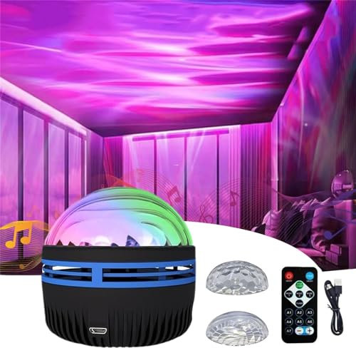 Hehimin 2 in 1 Northern Lights and Ocean Wave Projector, Star Projector with Remote Control, Northern Lights Ocean Wave Projector Light for Bedroom, Aurora Borealis Simulator