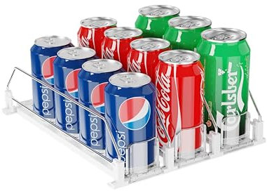 Yositochuan Automatischer Getränke Organizer Kühlschrank - geeignet für Küche,Abstellraum, Schränke usw,Größe 25 * 38cm,passend für 12 Standarddosen mit 330 ml oder 500 ml Getränken
