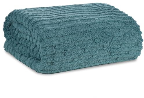 Decke Lisa Warme Wohndecke Sesseldecke Tagesdecke Weiche Sofadecke Überwurf Kuschelige Couchdecke (Türkis, 150x200 cm)