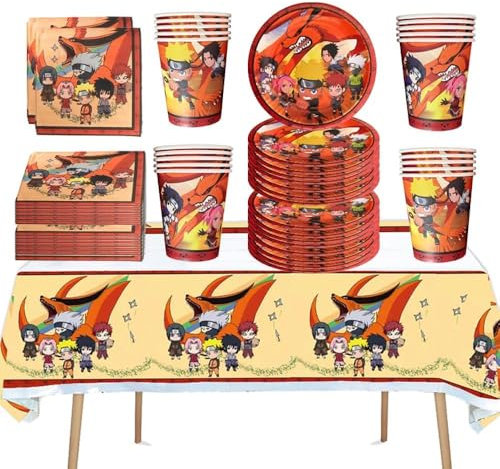 DecPtyTa Vajilla Fiesta Decoracion cumpleaños Platos y Vasos Servilletas Manteles etc,Adecuado para 20 personas Vajilla cumpleaños (HY1)