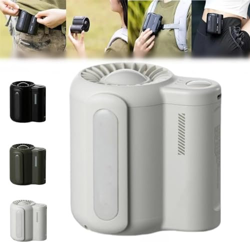Cool Clip Fan Under Shirt,Portable Waist Clip Fan,Mini Cool Clip Waist Fan,Belt Fan Clip on Waist Portable Cooling Fan,3 Speeds Strong Airflow Wearable Personal Clip Fan (White)