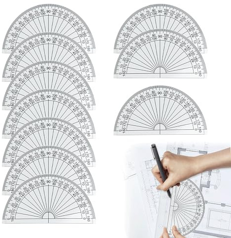 Helix Protractor 180 Degrees 4 Inches Clear Maths Protractor 10PCS
