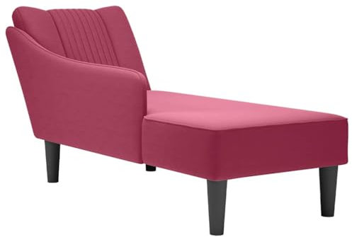 vidaXL Chaiselongue mit Rechter Armlehne Weinrot Samt, Recamiere, Loungesessel, Lounge Sofa, Lounge, Loungesofa, Wohnzimmersofa, Akzentsessel