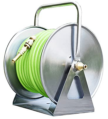Gartenschlauchtrommeln Schlauchaufroller, Waschmaschinenaufroller, Wand-/Bodenmontierter Wasserschlauchaufroller aus Metall mit Kurbel, Mehrzweck-Gartenschlauchaufroller for Wand- und Bodenmontage aus