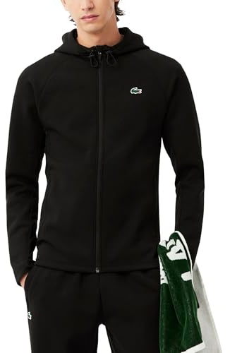 Lacoste Men's Breathable Track Jacket, Black, Medium