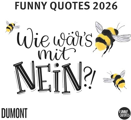 DUMONT - Funny Quotes 2026 – Tischkalender 17x16 cm mit 53 witzigen Sprüchen in Schwarzweiß-Typografie von Carolin Magunia: Grußkartenkalender mit 53 witzigen Sprüchen