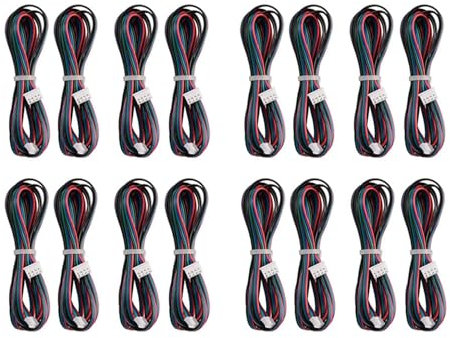 Rdjumpdjo 16 Stücke 2M Motor Anschluss Kabel XH2.54 4Pin zu XH2.0 6Pin Terminal Parallele Motor DräHte für 3D Drucker Stepper