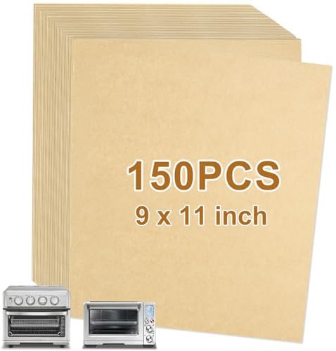YQL 9x11 Inch 150PCS Air Fryer Disposable Liners, Unbleached Parchment Paper Rectangular for Cuisinart Air Fryer Toaster Oven Baking,Sheet Accessories for Breville Smart Oven Air Fryer Pro BOV900BSS