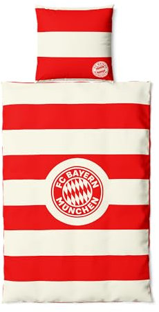 FC Bayern München I Bettwäsche Microfaser I Unisex I Rot/Weiß I 135x200 cm I Fußballfan I Bundesliga