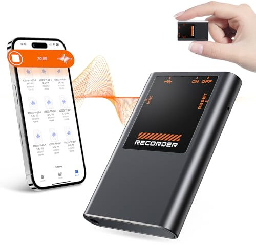 64GB Dictaphone Voice Recorder, Magnetic Voice Recorder Device with Playback, 3072Kbps Professional Rechargeable Audio Recorder with AI Intelligent Noise Reduction for Lecture Meeting Interview Class