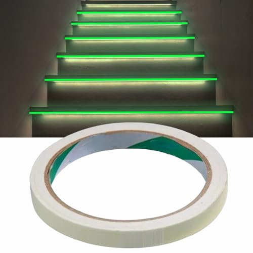 Godpqiui Antirutsch Klebeband Leuchtet Im Dunkeln, 3mx10mm Wasserdicht Leuchtendes Klebeband, Selbstleuchtendes, Sicherheitsmarkierungen, Markierungsband Warnband Phosphorband Für Bühnentreppen