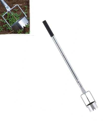 Pessrrtewg Long Handle Bulb Planter Tool,Stand Up Handled Bulb Planter,Bulb Planter Sod Remover Multipurpose,Gardening Bulb Transplanter,Plugger Digging Holes for Greenhouse Garden Lawn