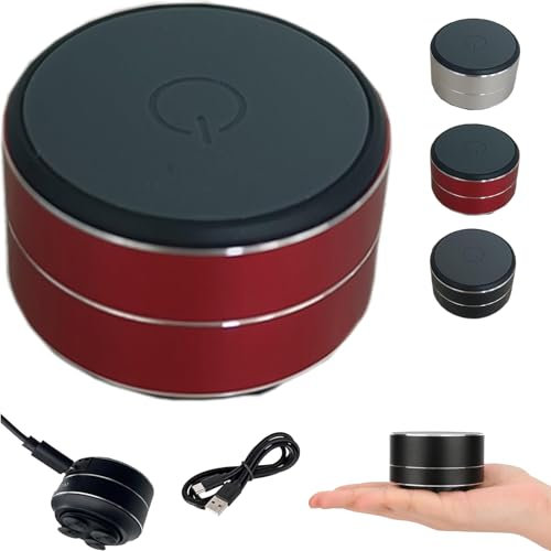 Buzzgo Speaker, Resonance Subwoofer, Mini Magnetic Hi Fi Speaker, Stereo Bass Portable Small Wireless with Suction Cup for Bathroom Outdoor (Red)