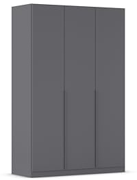 Rauch Möbel Alabama, Kleiderschrank, Farbe Grau metallic, Breite 136 cm | Schrank, 3-türig, Zubehör Basic, für Schlafzimmer, Kinderzimmer, Gästezimmer, Homeoffice, Garderobe, Flur