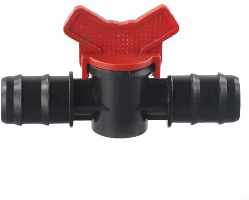 Jotekonoby Robinet à boisseau sphérique avec connecteur en PP, vanne d'arrêt pour tuyau d'égouttement en polyéthylène PN4, valve d'interrupteur, pour jardin, aquarium, contrôle du débit d'eau (25 mm x