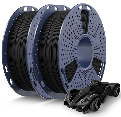 SUNLU Rapid PETG Filament 1.75mm 1KG, Schnell Drucken bis 600mm/s, Maßgenauigkeit ±0.02mm, 0.5KG*2 Spulen (2x Schwarz)