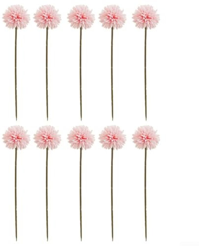 12 bolas artificiales de crisantemo decorativas de seda para varios entornos interiores de 32 cm (rosa claro)