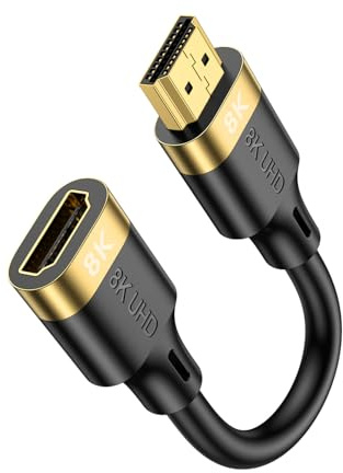 ANDTOBO Cavo di Prolunga HDMI【0.16M】, Prolunga HDMI Maschio Femmina 8K@60Hz 4K@240Hz 2.1 Alta Velocità 48Gbps Compatibile con Xbox, PS5, Switch, Roku Stick, Blu Ray, HDTV, Laptop, PC
