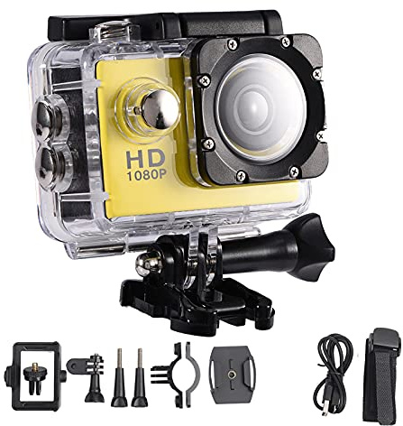 Bonbela 7 Colors DV DV Kit Outdoor Cycling Sports Mini Action Camera Camcorder (Yellow)